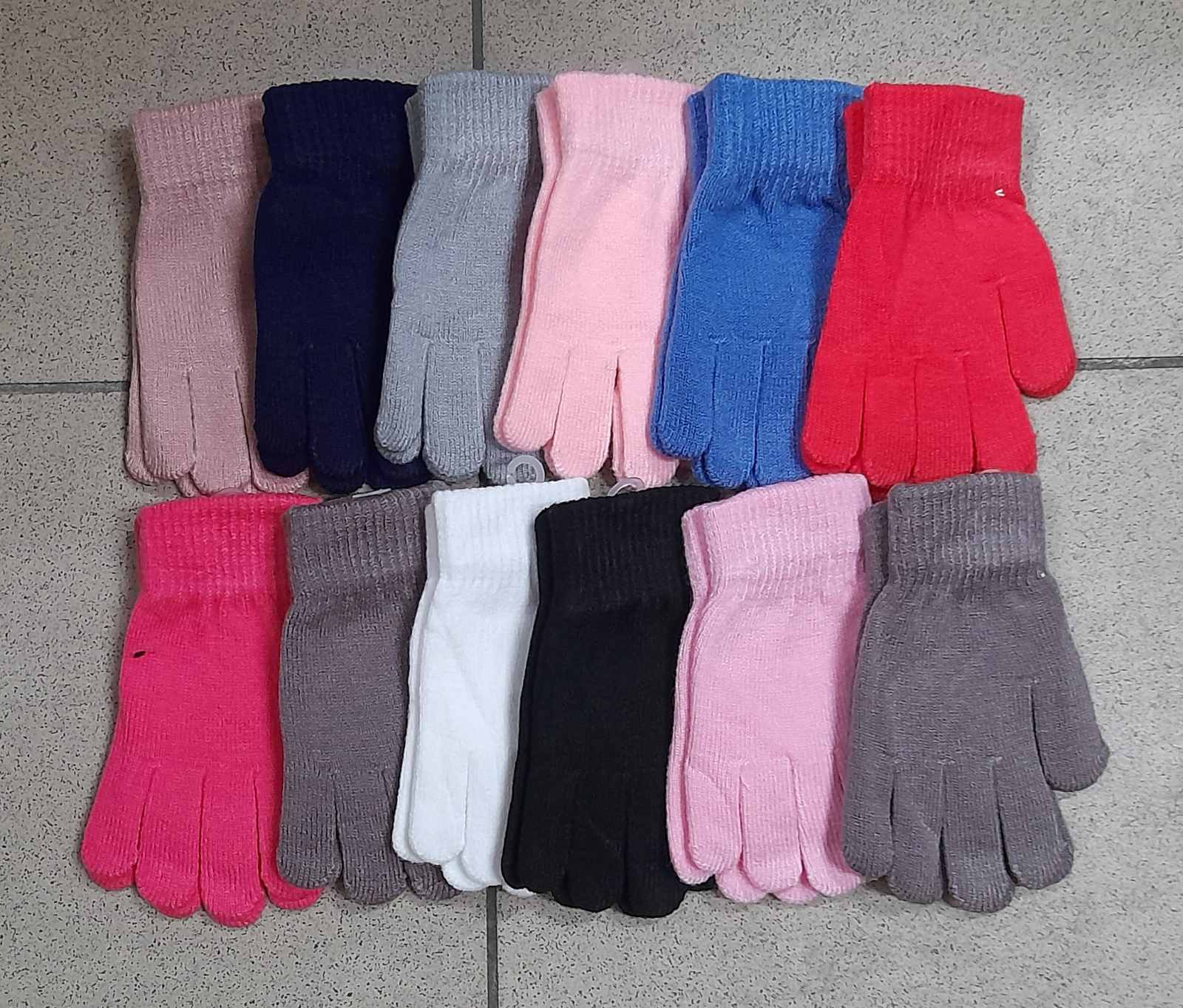 Rękawice dzięciecie, paczka 12szt,mix kolor