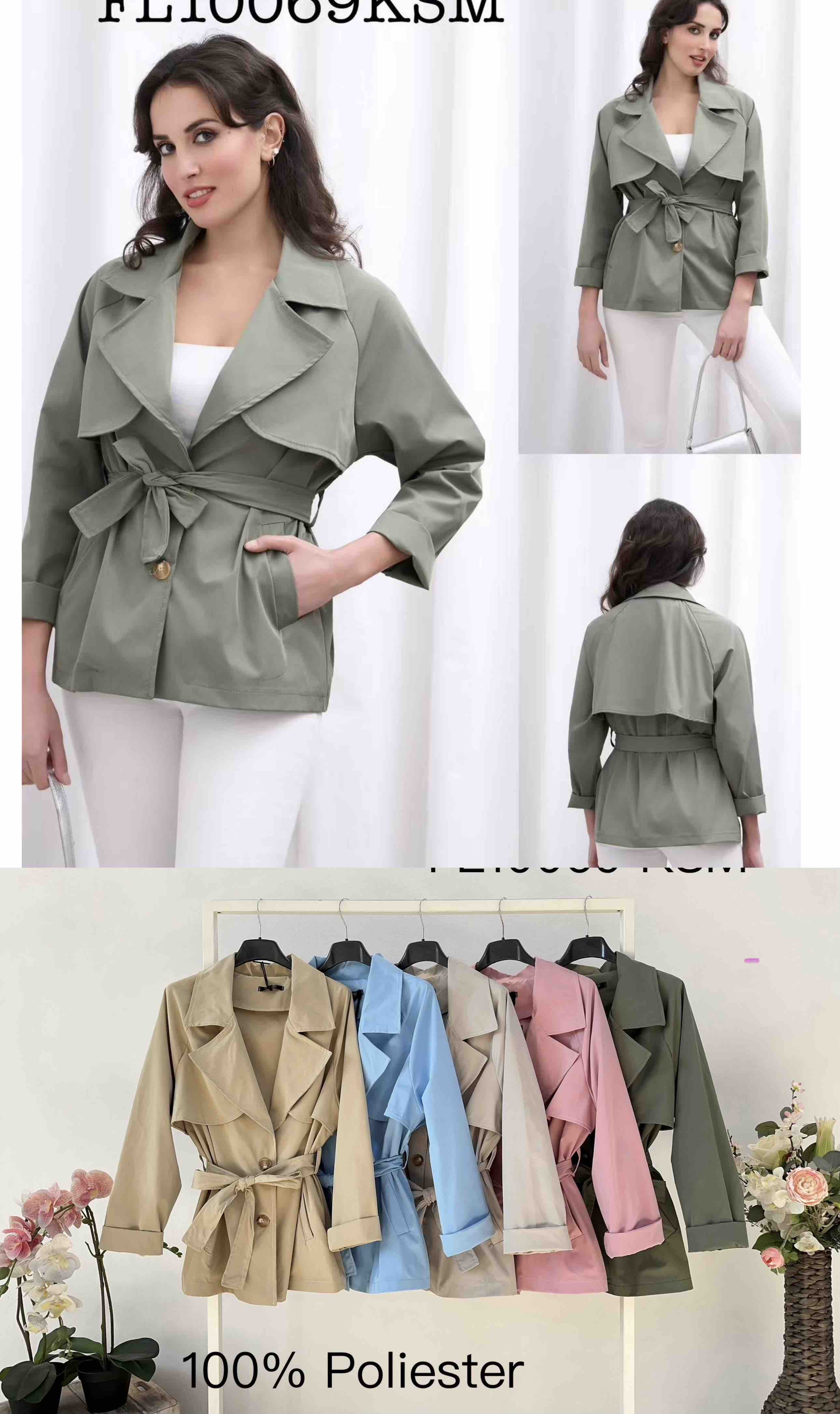 Płaszcz damskie, Size uni, paczka 6szt ,mix kolor