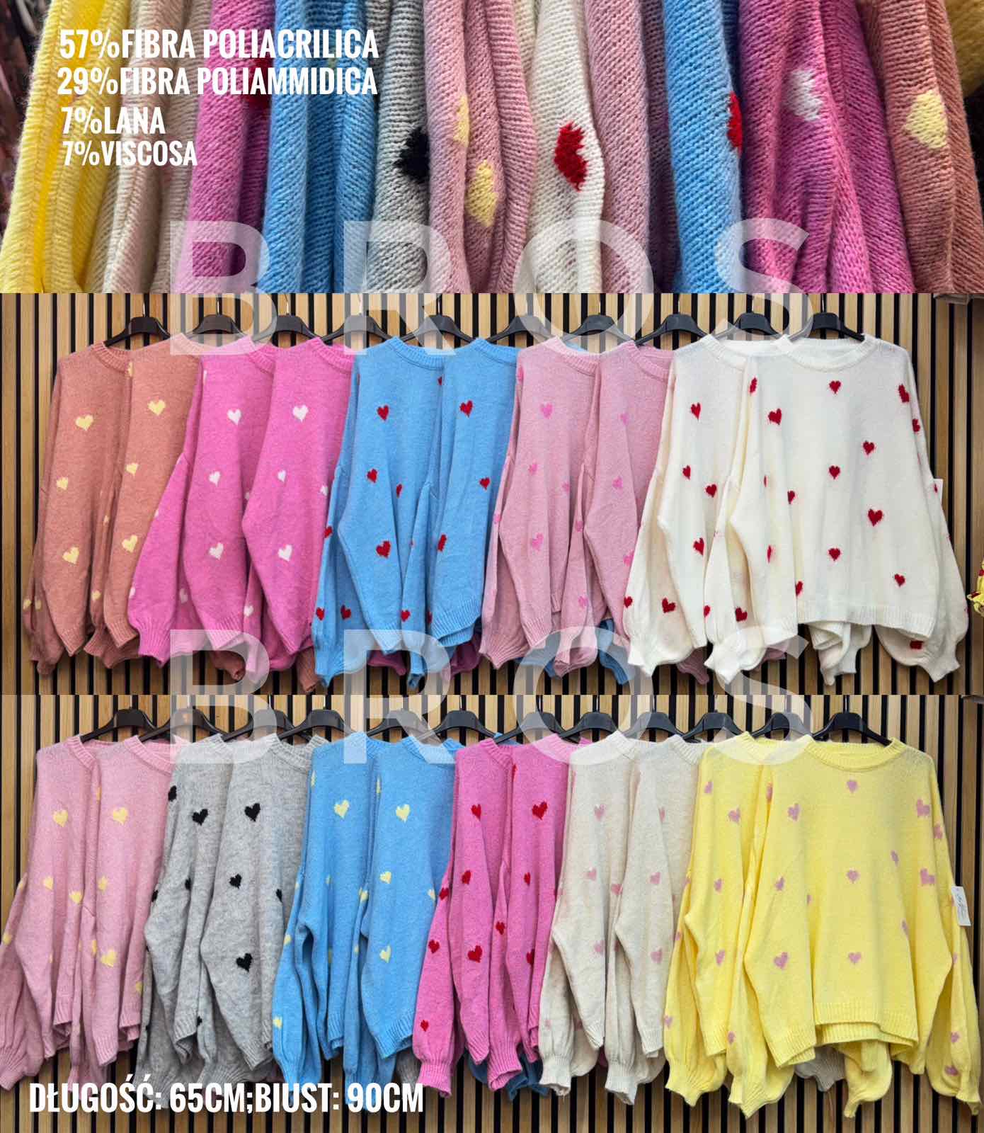 Swetry damskie, Size uni, paczka 6szt ,mix kolor