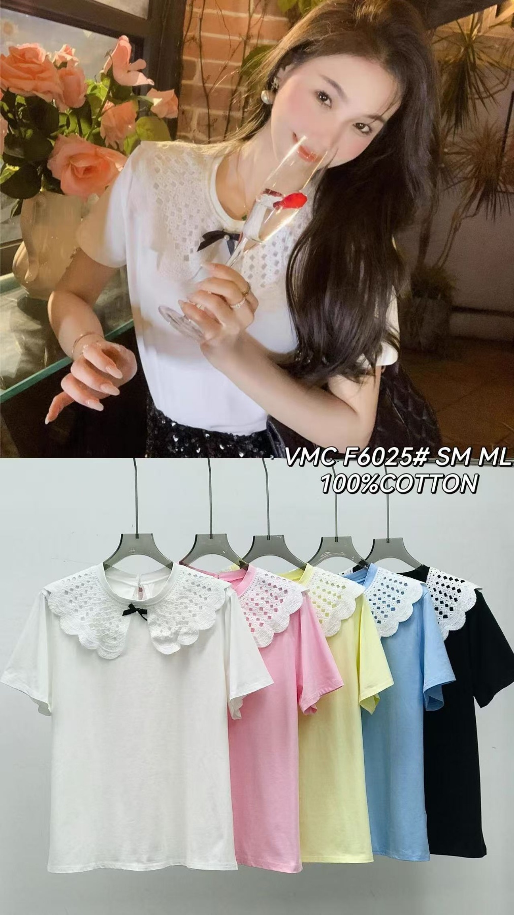 Bluzki Damskie , Size uni, paczka 6szt ,mix kolor