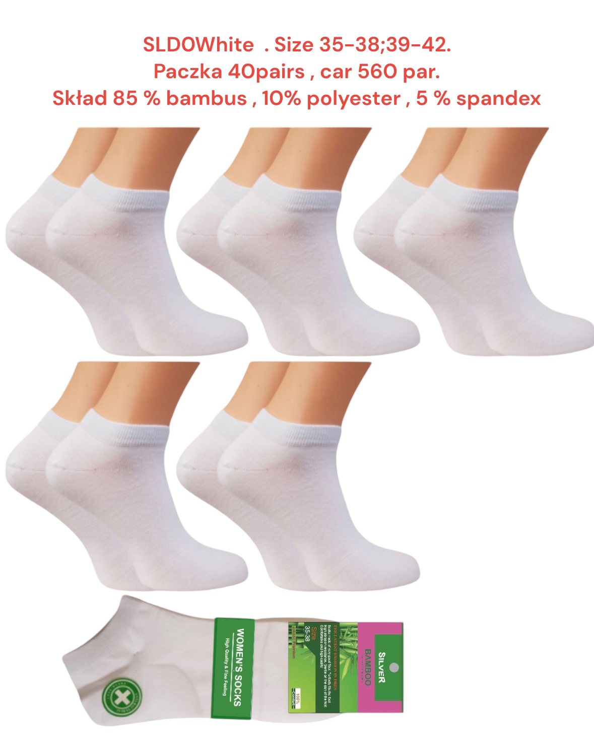 stopkie damskie.size: 35-42, (40par/paczka)