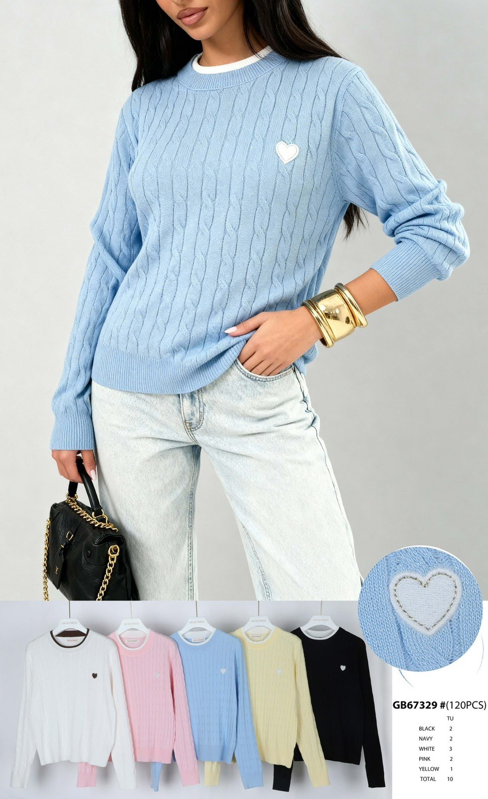 Swetry damskie Tureckie, Size uni, paczka 10szt ,mix kolor