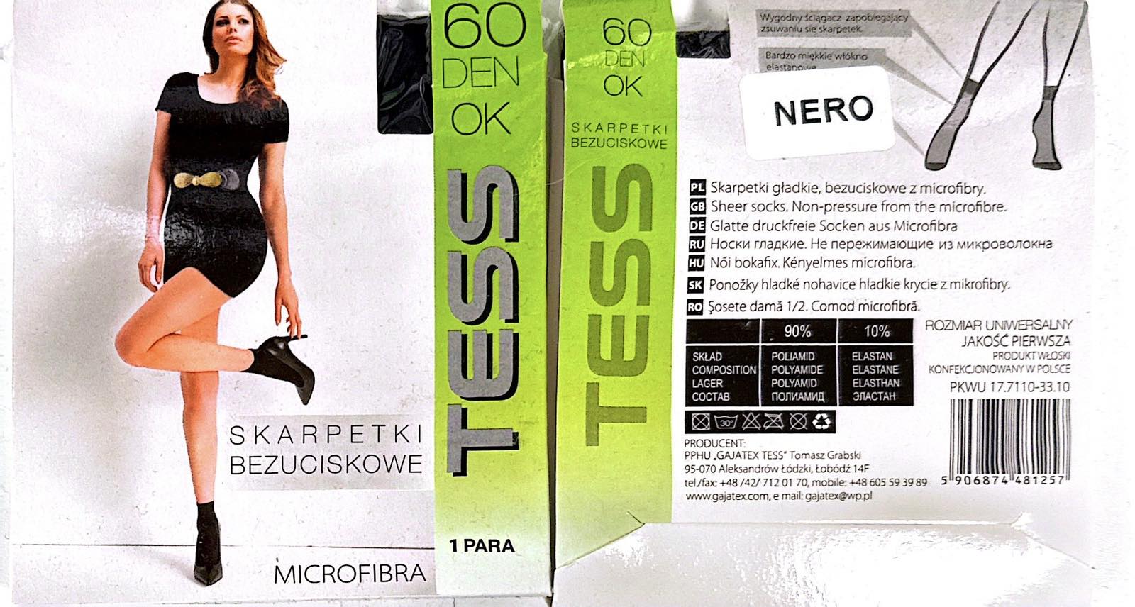 Skarpetki 60 Den NERO  damskie,paczka 12