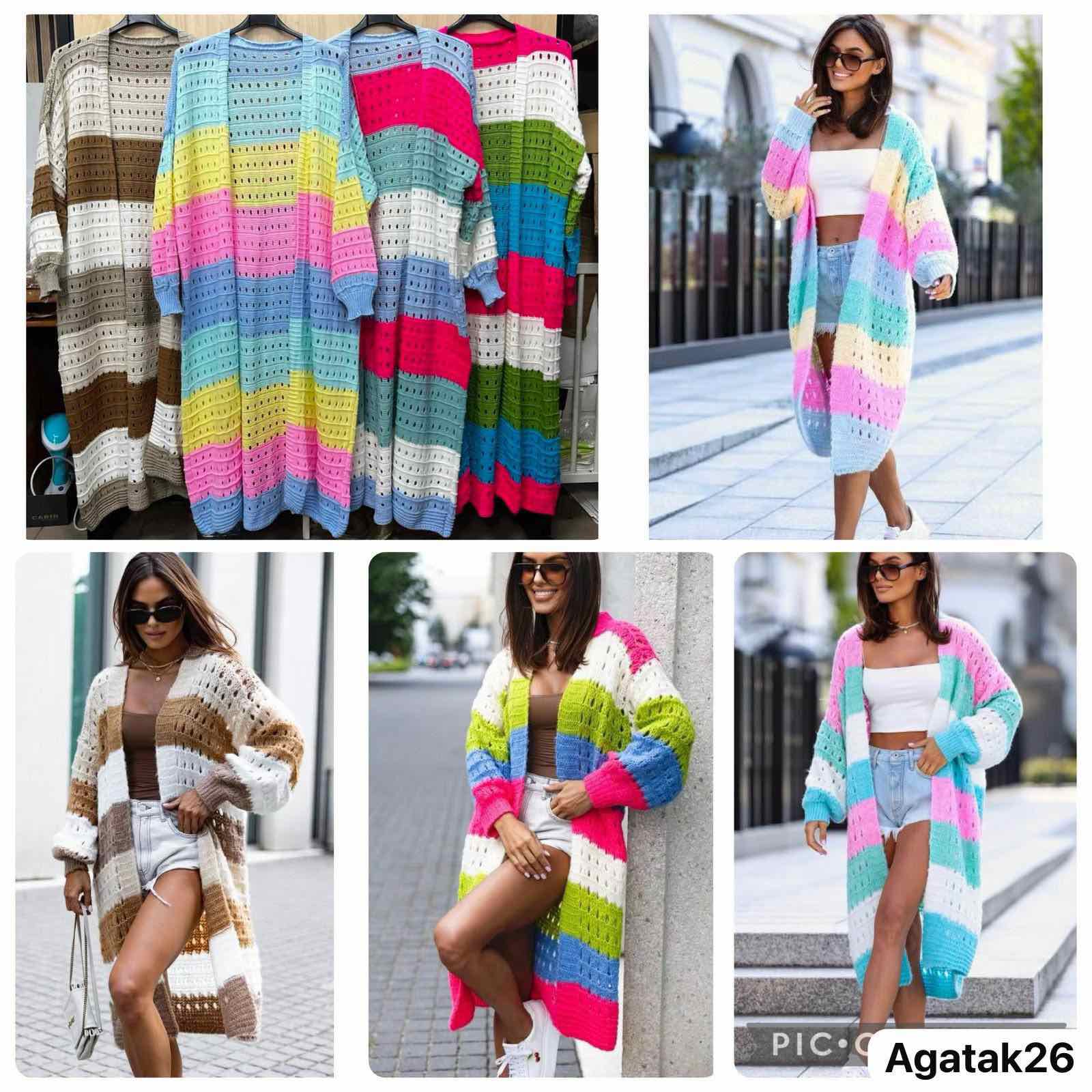 Swetry Damskie  WŁOSKA  , Size uni, paczka 6szt ,mix kolor