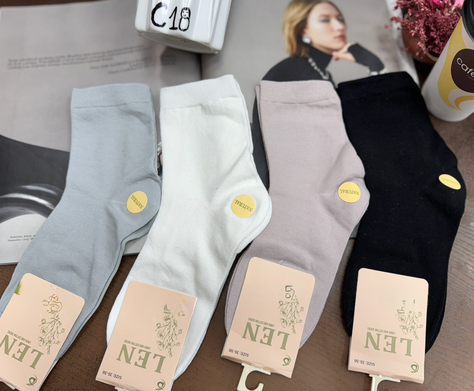 SKARPETY / STOPKI DAMSKIE.SIZE 35-42(40PAR/PACZKA) KOLOR JAK NA ZDZIĘCI