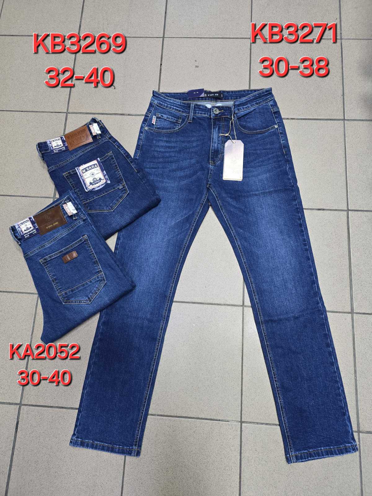 Spodnie JEANSOWE MĘSKA , Size 32-40, paczka 12szt ,1kolor