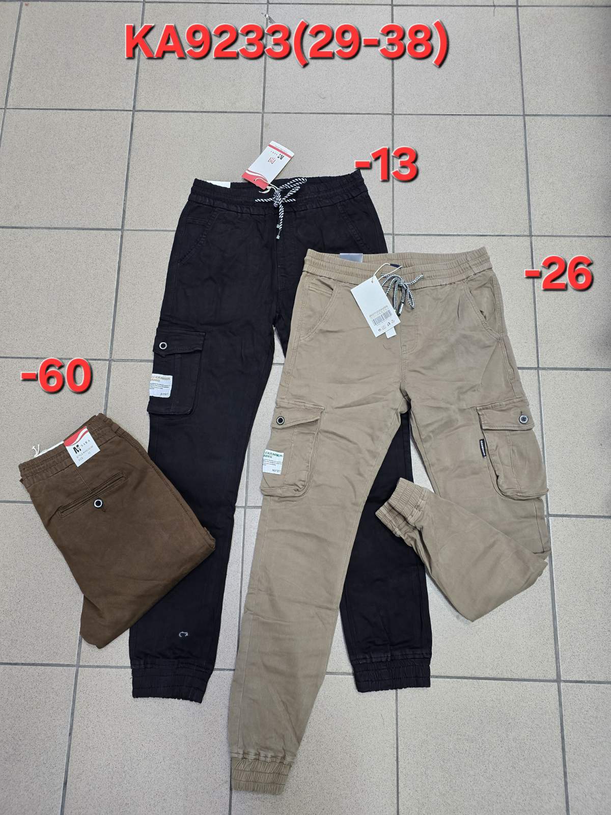 Spodnie MĘSKA , Size 29-38,paczka 12szt ,1kolor