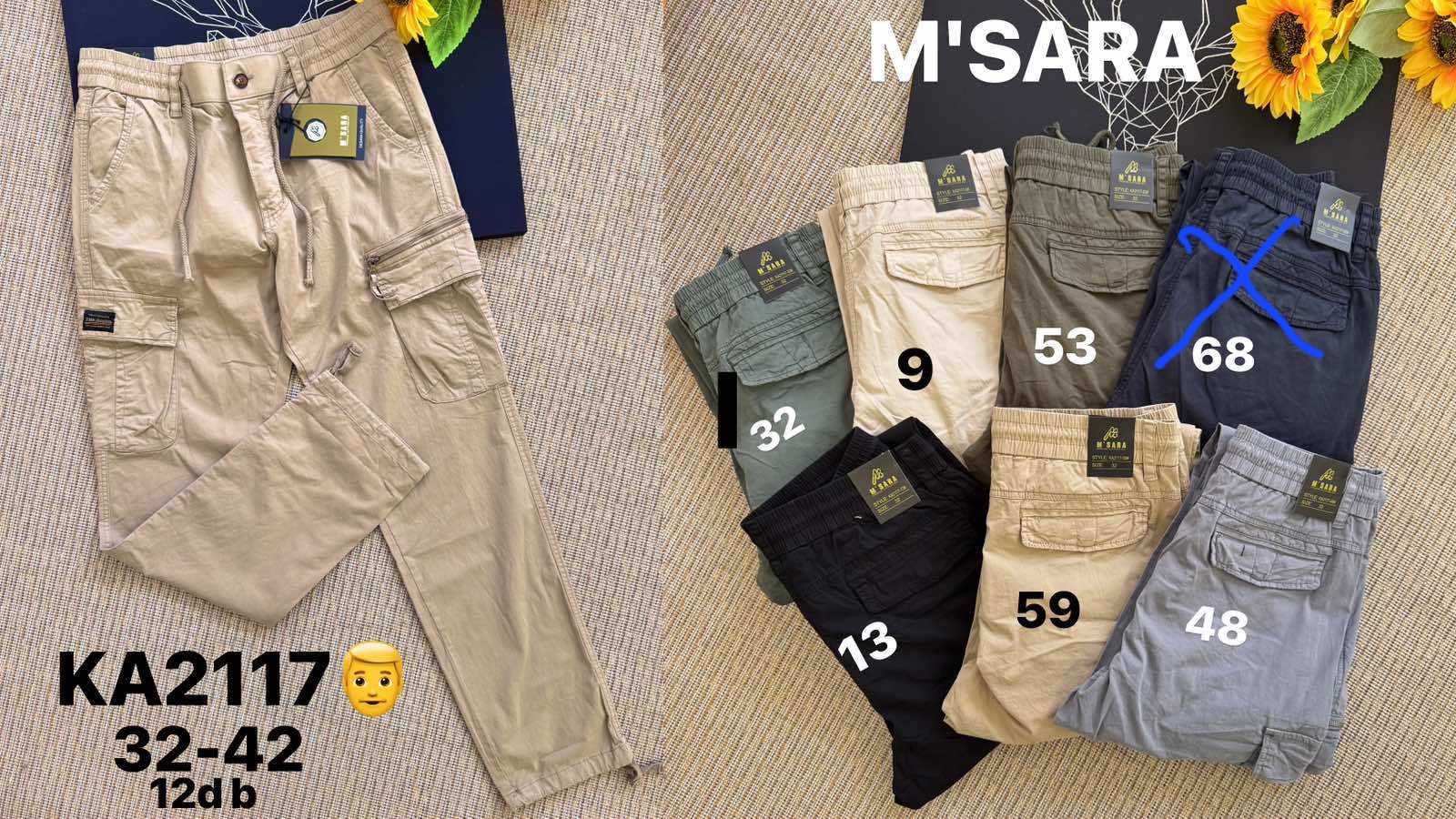 Spodnie MĘSKA , Size 32-42,paczka 12szt ,1kolor