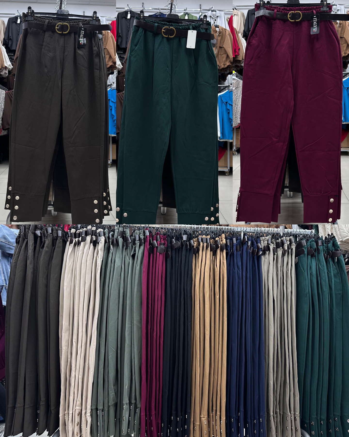 Spodnie Damskie  WŁOSKA  , Size uni, paczka 6szt ,mix kolor