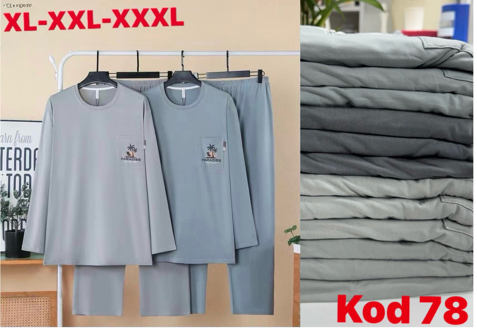 Komplety  MĘSKA , Size xl-3xl, paczka 12szt ,mix kolor