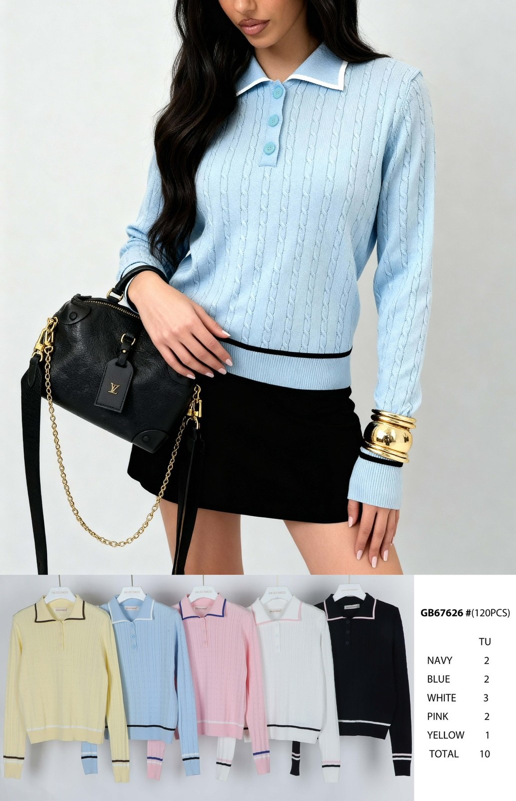 Swetry damskie Tureckie, Size uni, paczka 10szt ,mix kolor