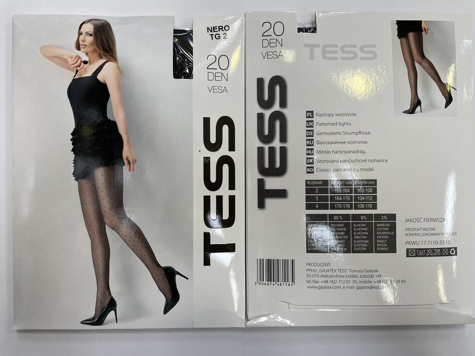 Rajstopy 20 Den VESA Damskie , Size 2,3,4,paczka 12szt ,1kolor