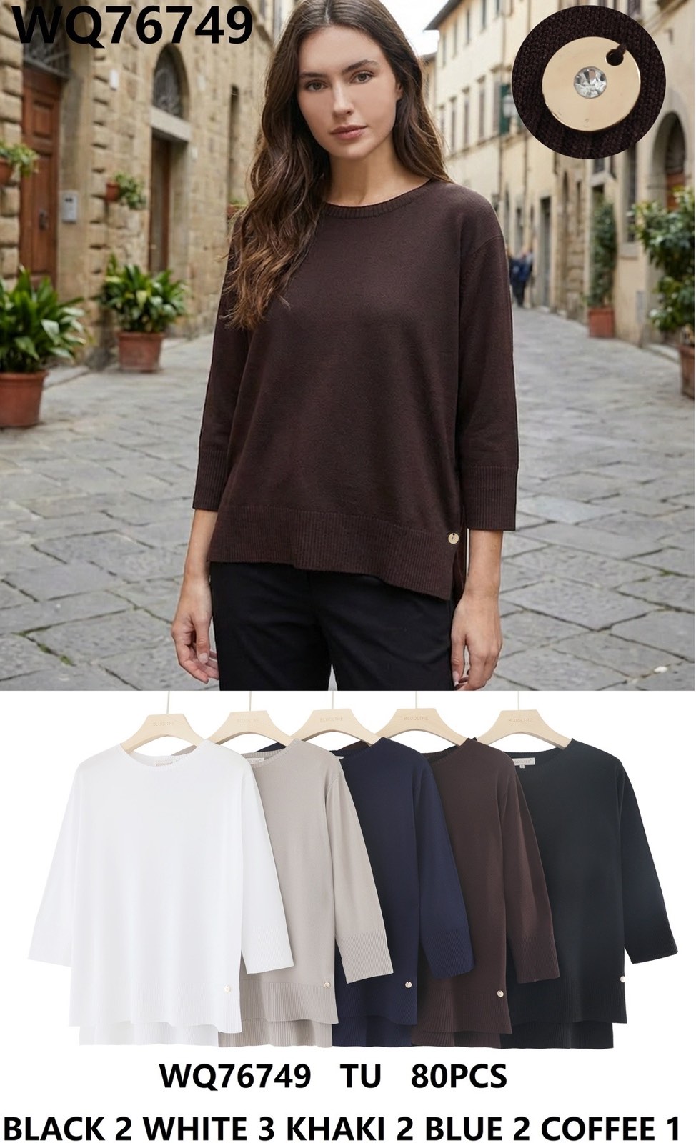 Swetry damskie Tureckie, Size UNI, paczka 10szt ,mix kolor