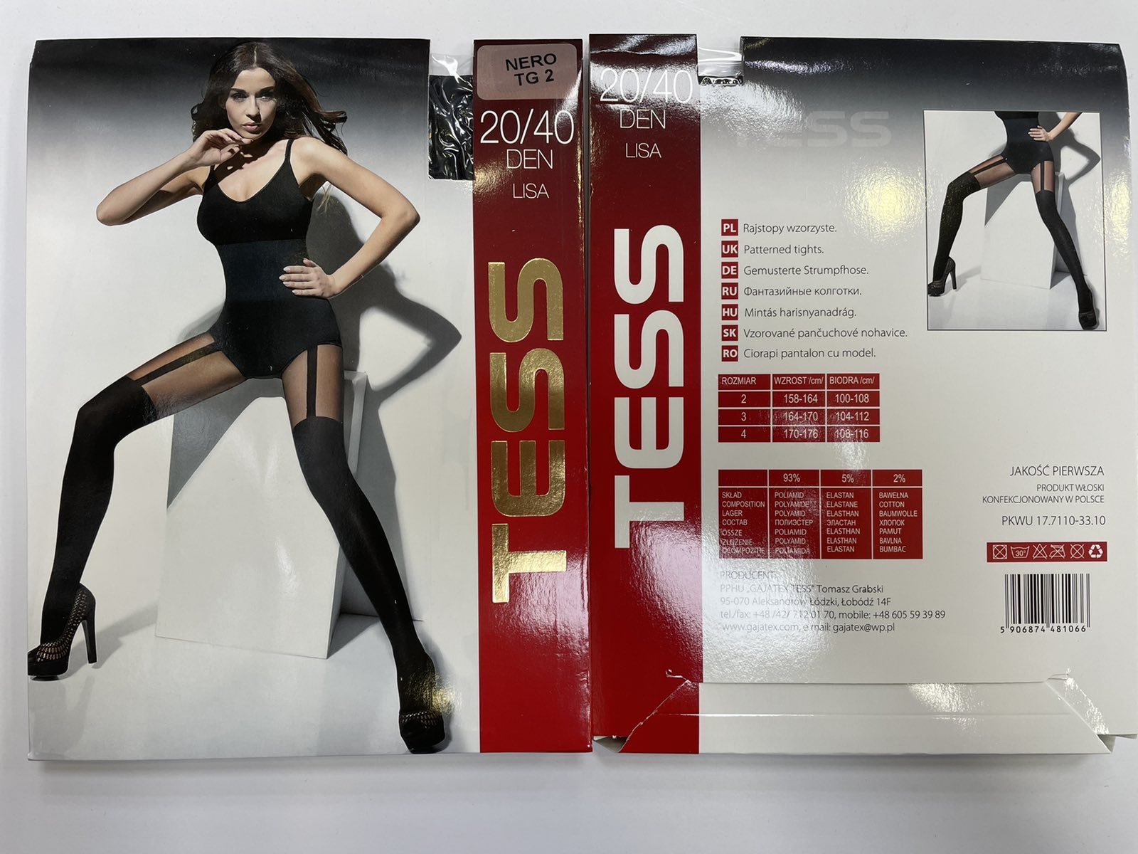 Rajstopy 20/40 Den LISA damskie,size 3,4 ,paczka 12szt ,1kolor
