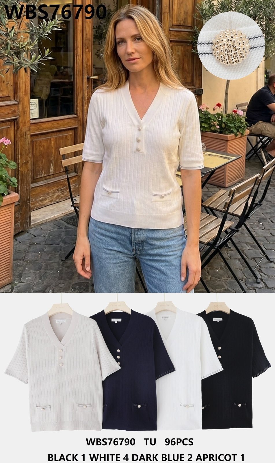 Swetry damskie Tureckie, Size uni, paczka 8szt ,mix kolor