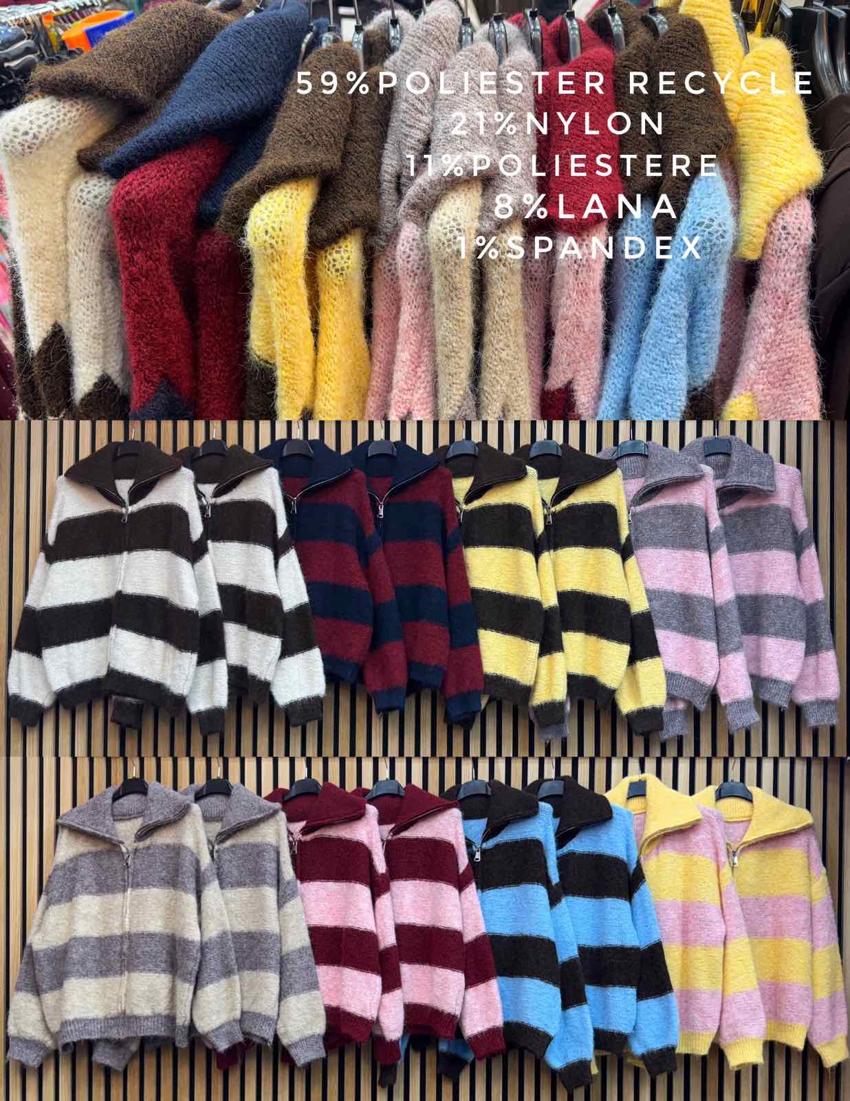 Swetry Damskie wloskie, Size uni, paczka 6szt ,mix kolor