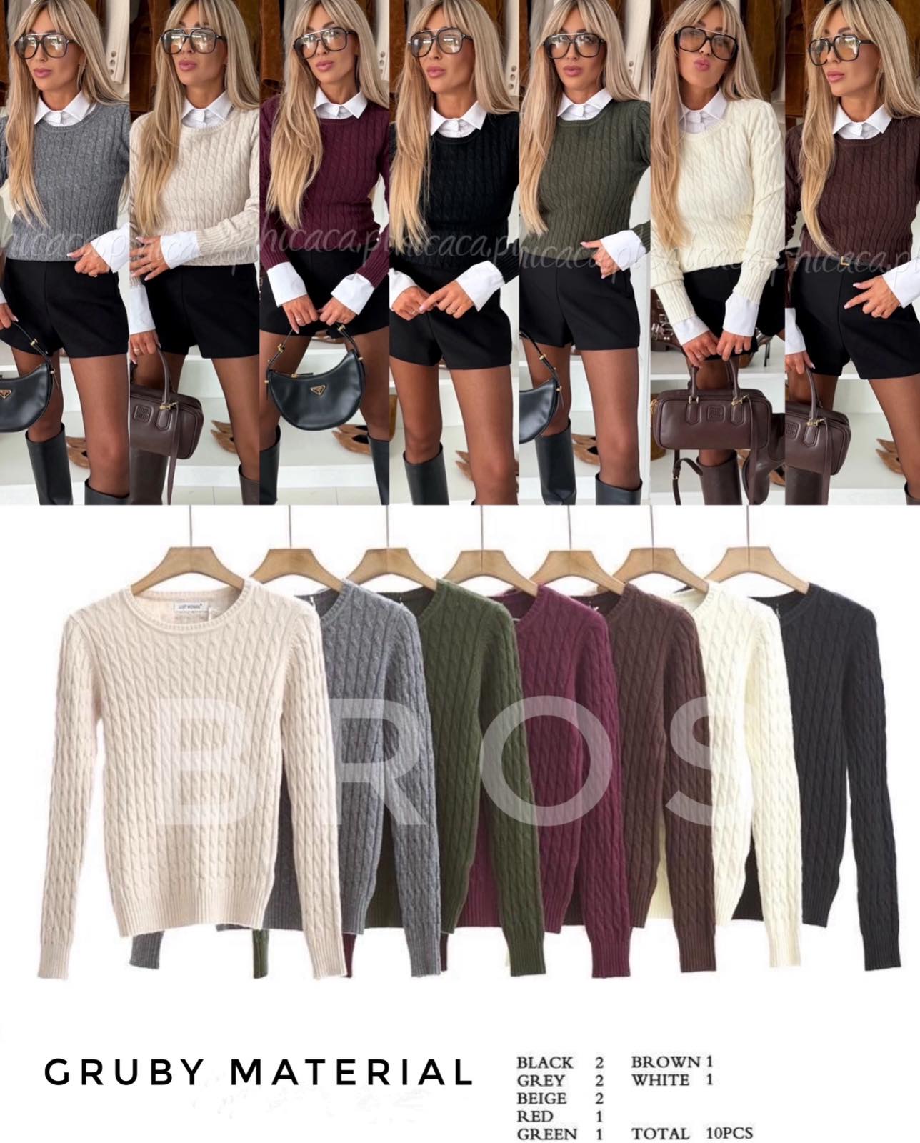 Swetry damskie, Size uni, paczka 10szt ,mix kolor