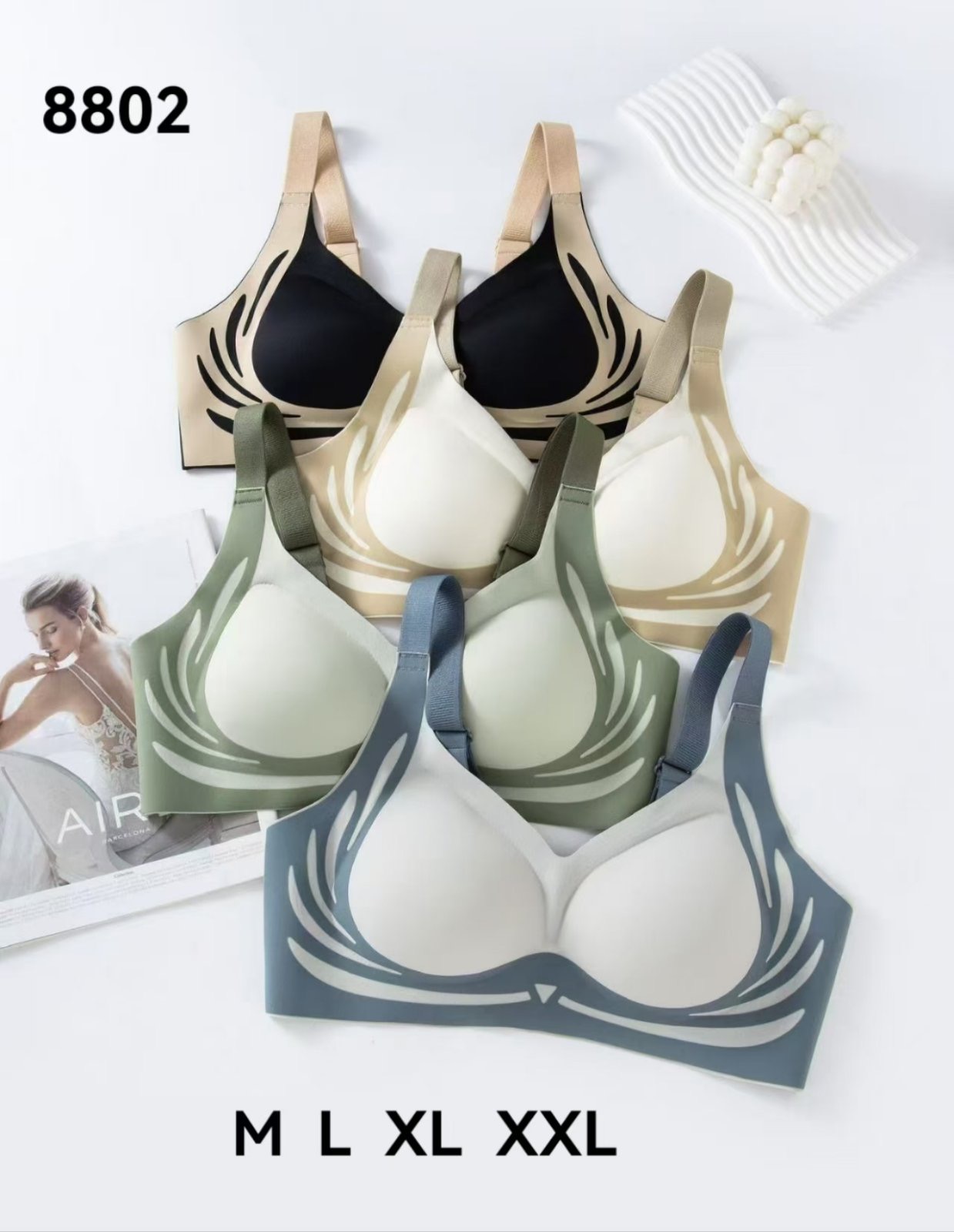 Biustonosz damskie,size m-2xl, paczka 12szt ,mix kolor