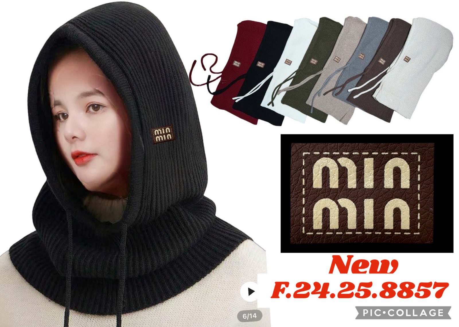 Czapki damskie, paczka 12szt,mix kolor