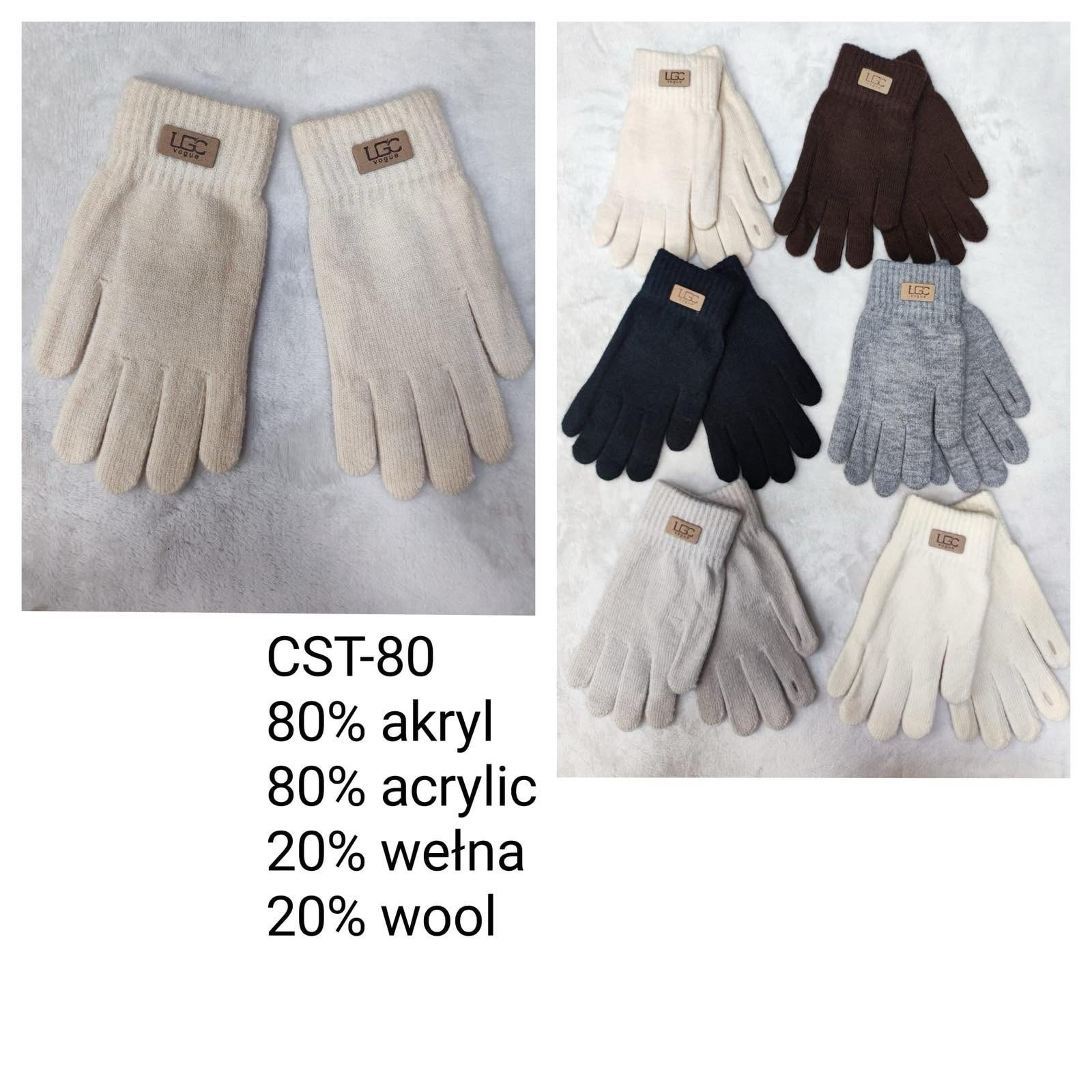 Rękawice Damski, paczka 12szt,mix kolor