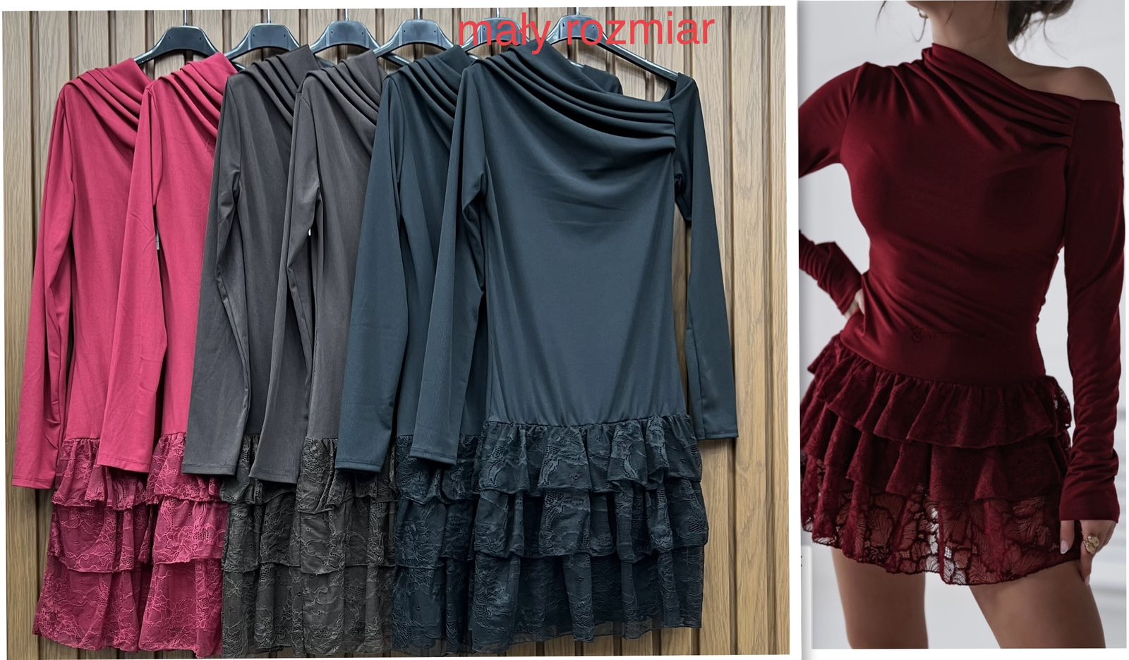 Sukienki Damskie Włoskie , Size uni, paczka 6szt ,mix kolor