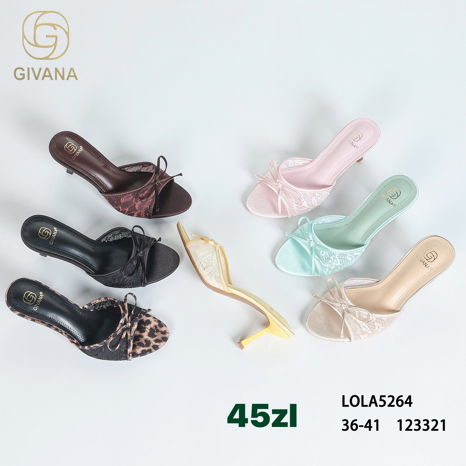 Klapki na Obcasie Damskie (36-41, 12par)