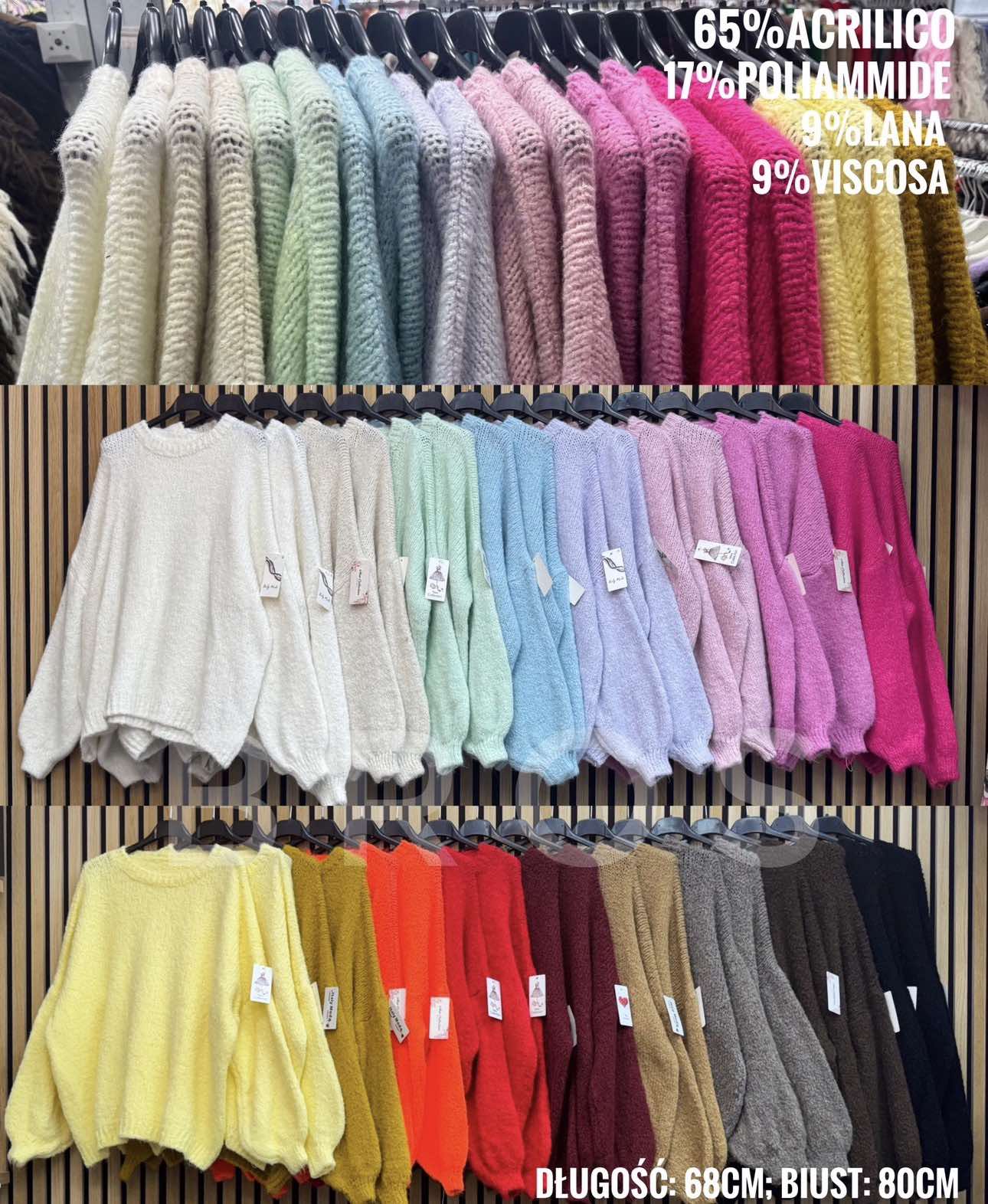 Swetry damskie, Size uni, paczka 6szt ,mix kolor