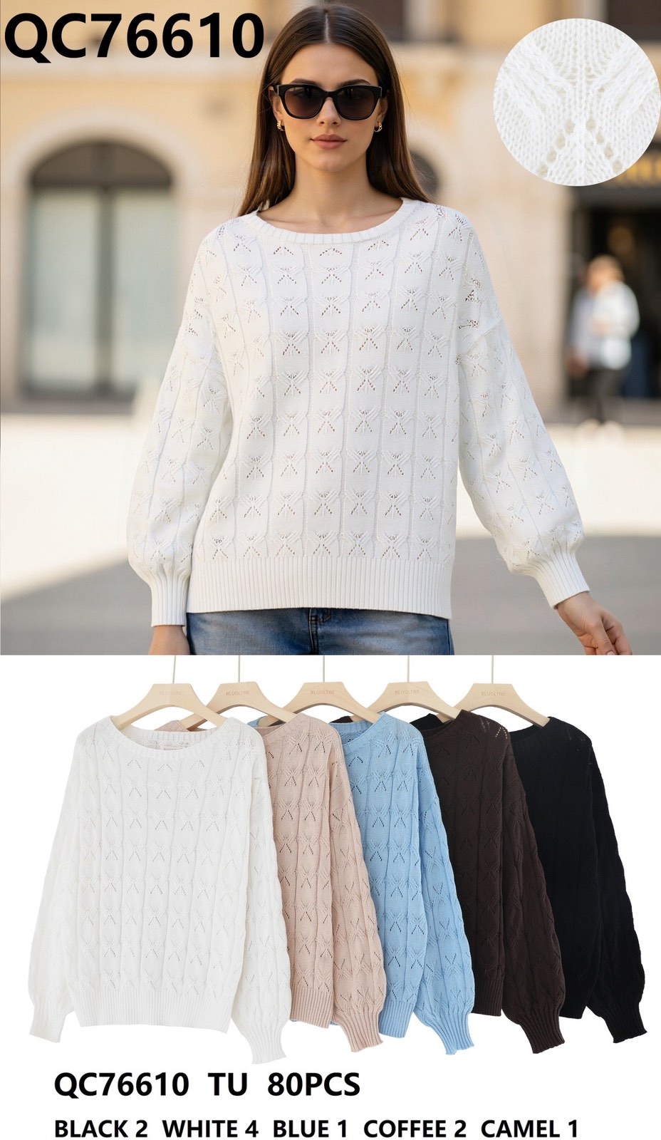 Swetry damskie Tureckie, Size UNI, paczka 10szt ,mix kolor