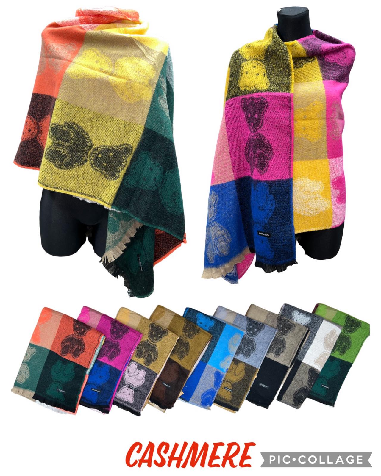 Szaliki damskie, paczka 12szt,mix kolor