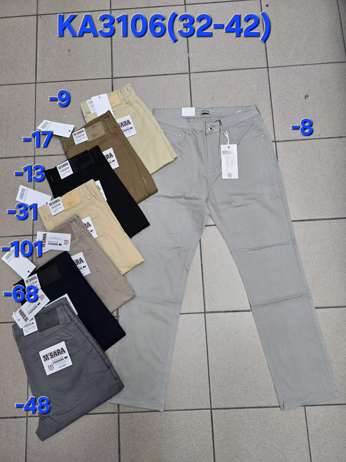 Spodnie  MĘSKA , Size 32-42,paczka 10szt ,1kolor