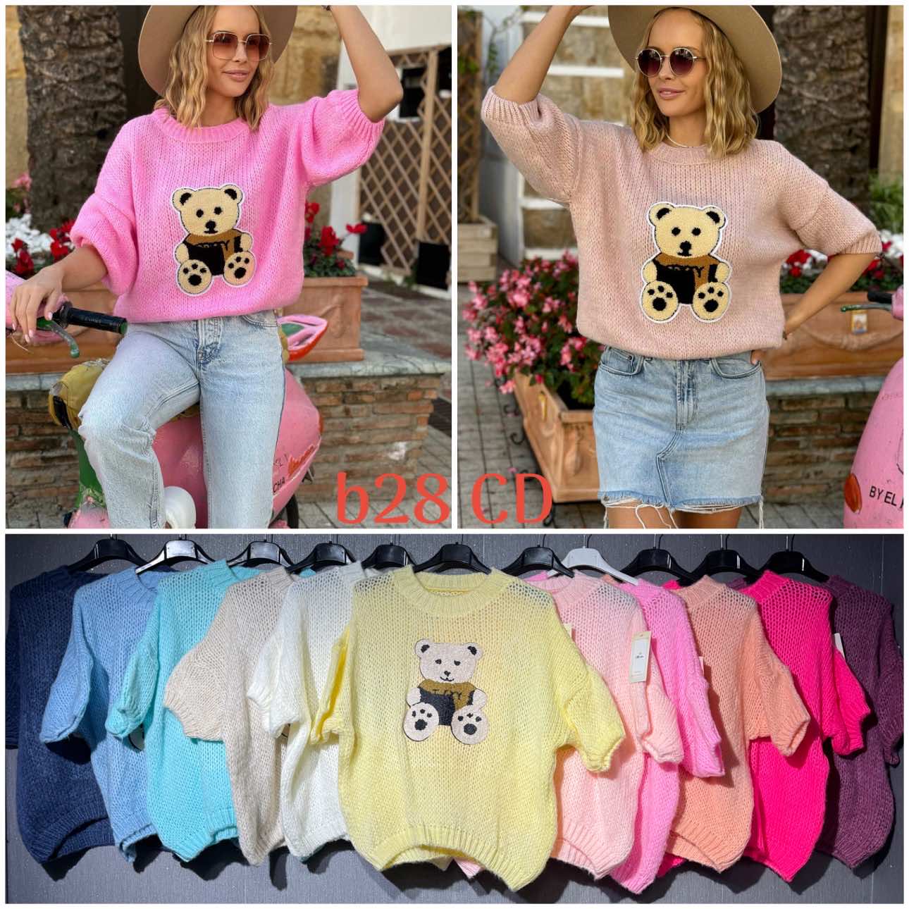 Swetry Damskie  WŁOSKA  , Size uni, paczka 6szt ,mix kolor