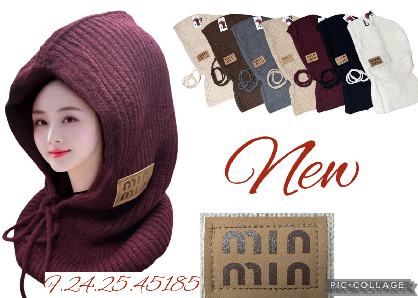 Czapki damskie, paczka 12szt,mix kolor