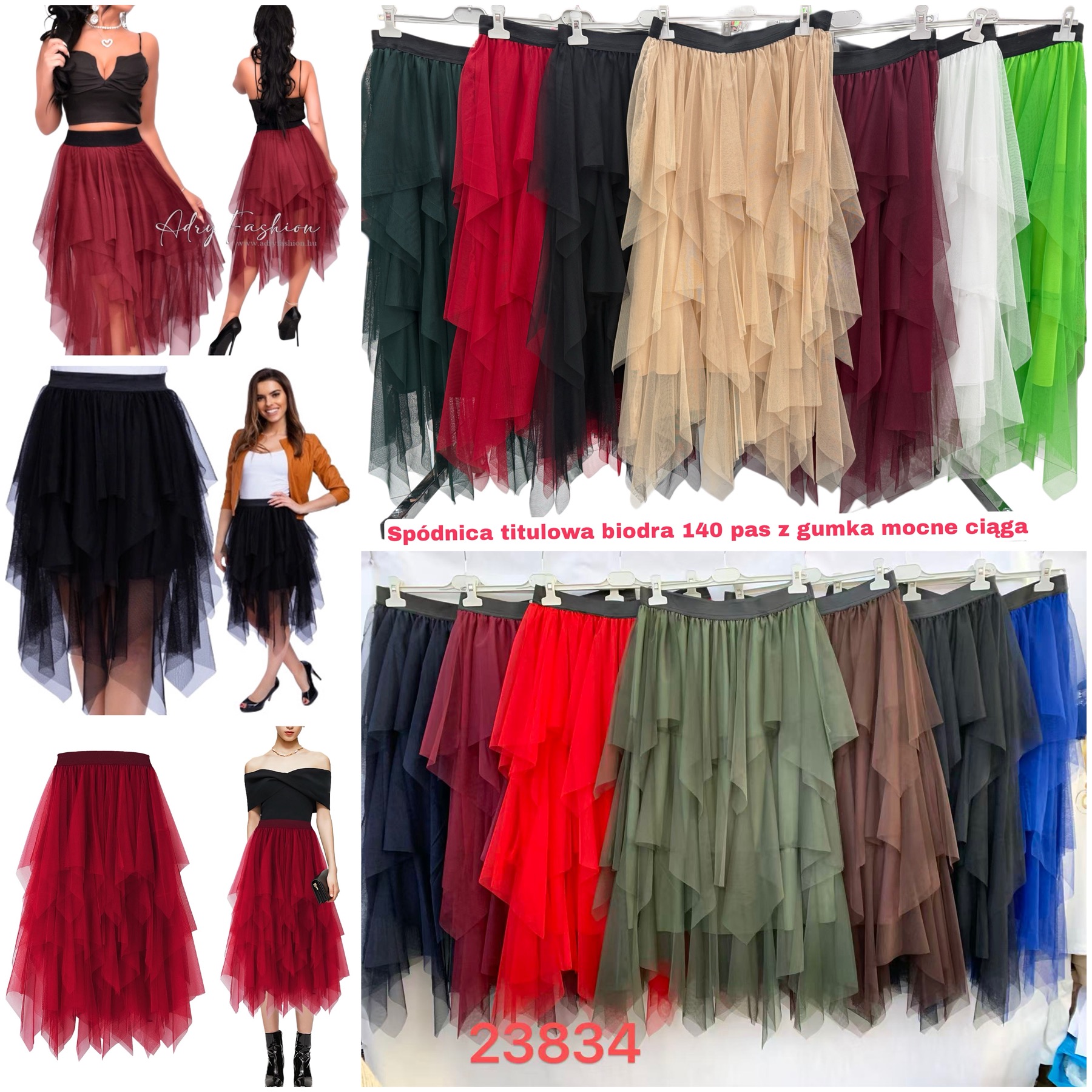 Spódnice Damskie , Size uni, paczka 6szt ,mix kolor