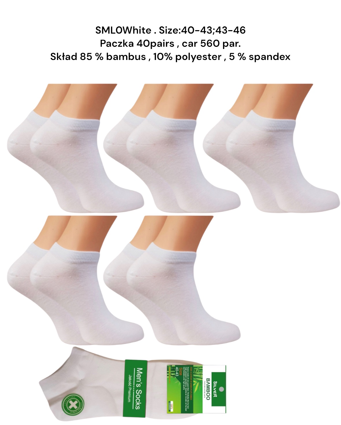 stopkie męskie .size: 40-46, (40par/paczka)