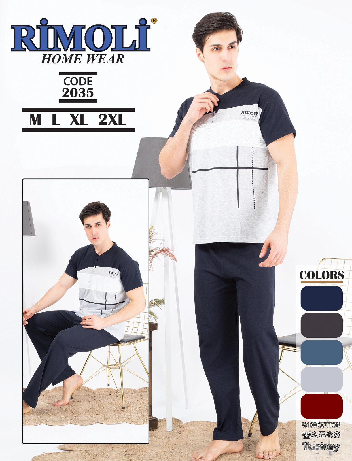 Piżamy  MĘSKA , Size m-2xl, paczka 12szt ,nix kolor