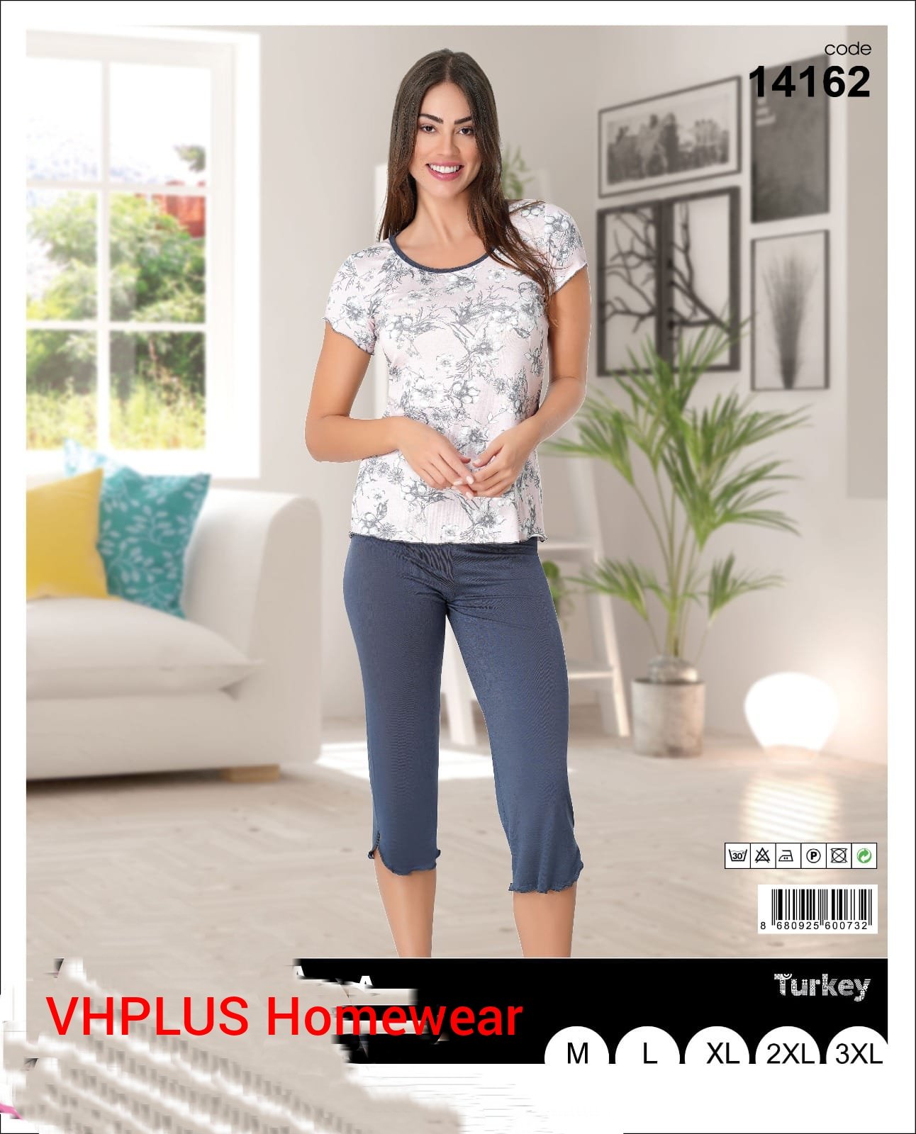 Piżama damskie Tureckie, Size m-3xl, paczka 5szt ,1kolor