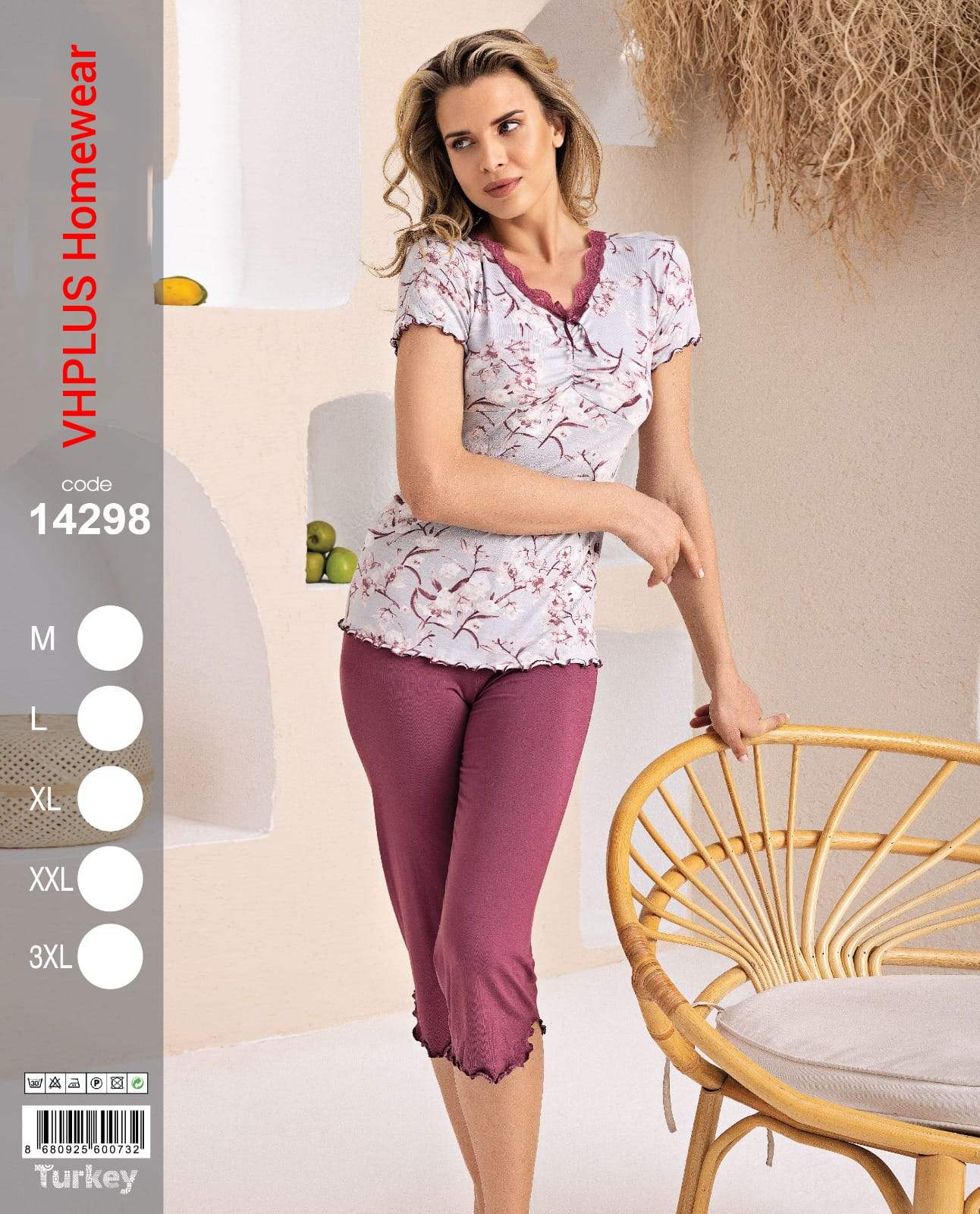 Piżama damskie Tureckie, Size m-3xl, paczka 5szt ,1kolor