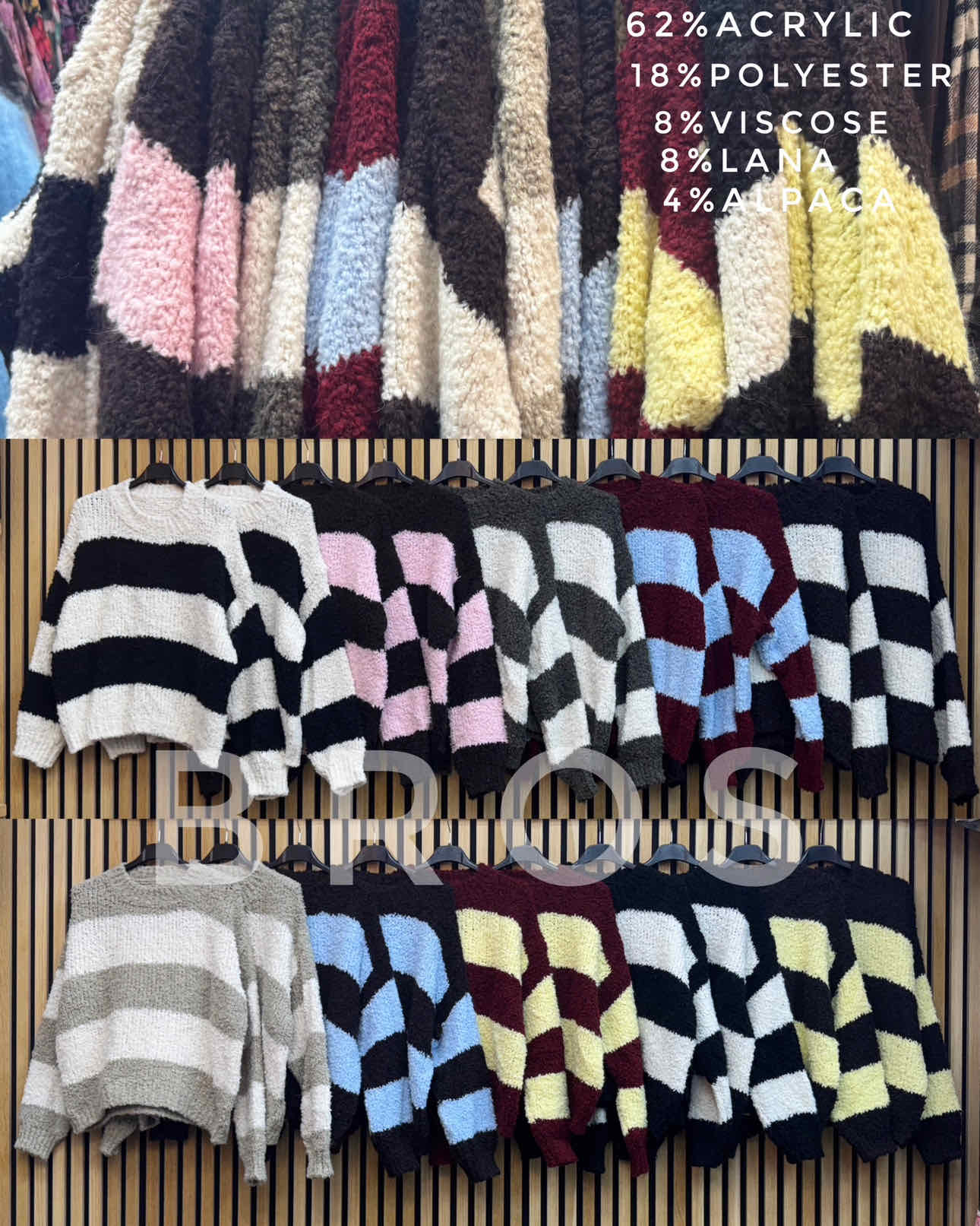 Swetry Damskie wloskie, Size uni, paczka 6szt ,mix kolor