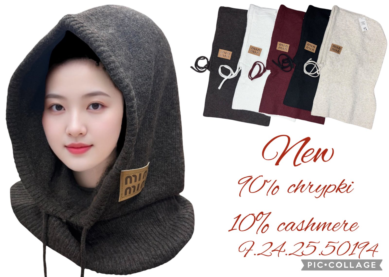 Czapki damskie, paczka 12szt,mix kolor