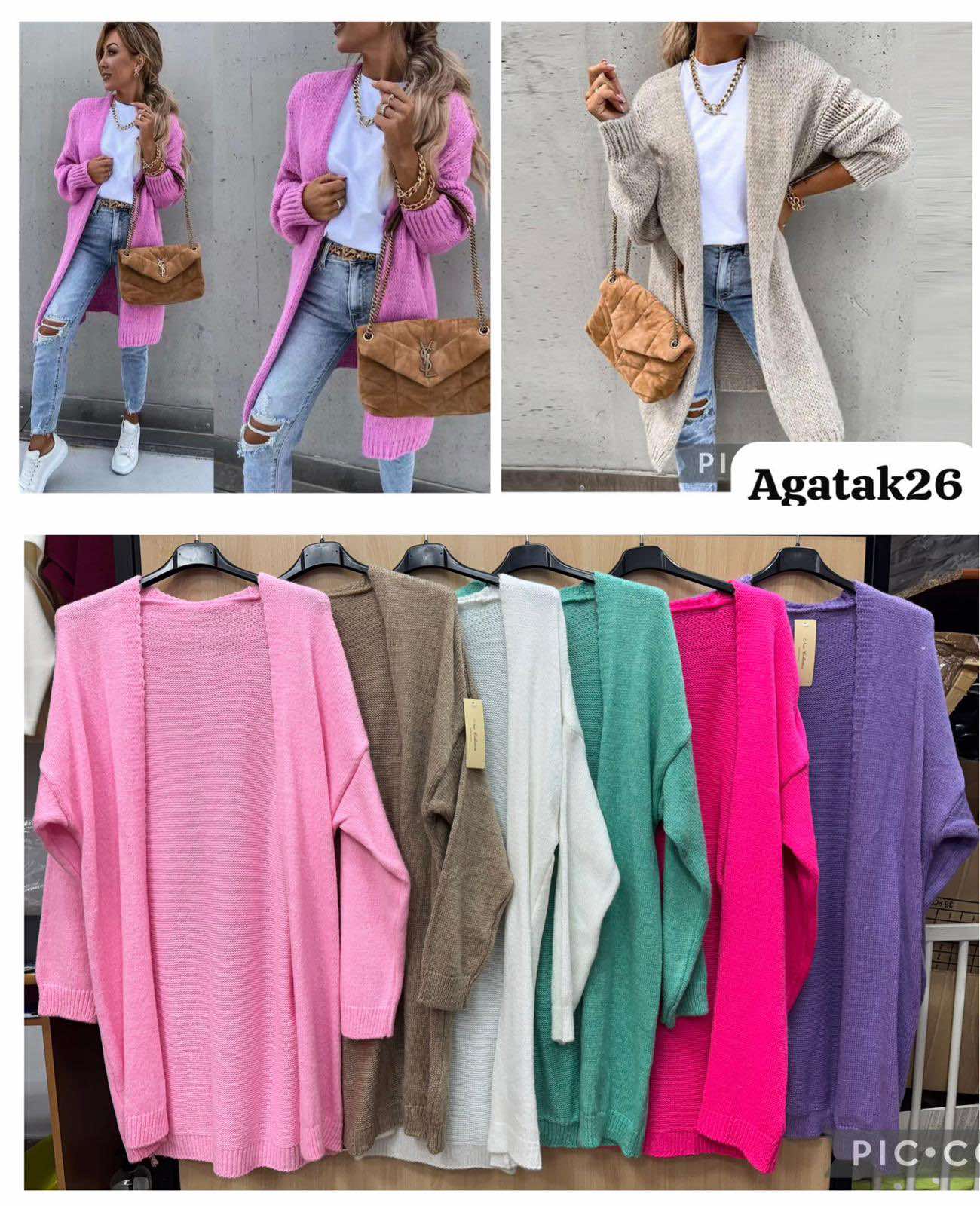 Swetry Damskie  WŁOSKA  , Size uni, paczka 6szt ,mix kolor