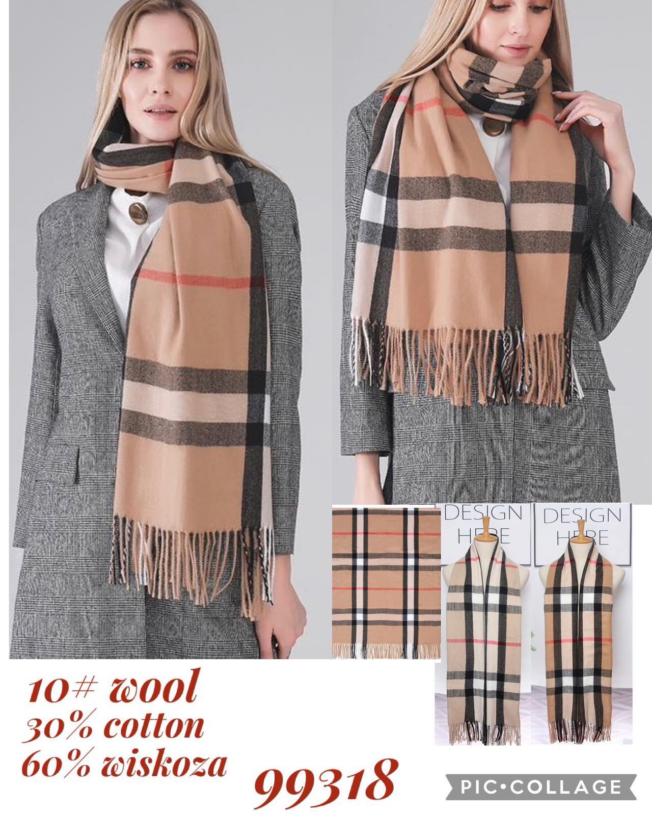 Szaliki damskie, paczka 12szt,mix kolor