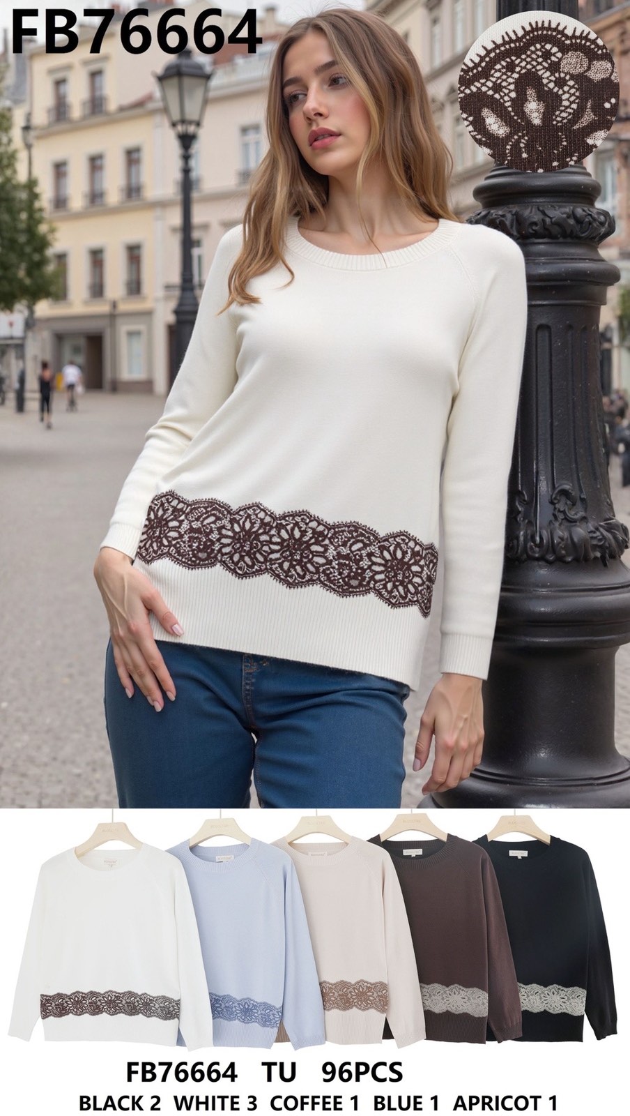 Swetry damskie Tureckie, Size uni, paczka 8szt ,mix kolor