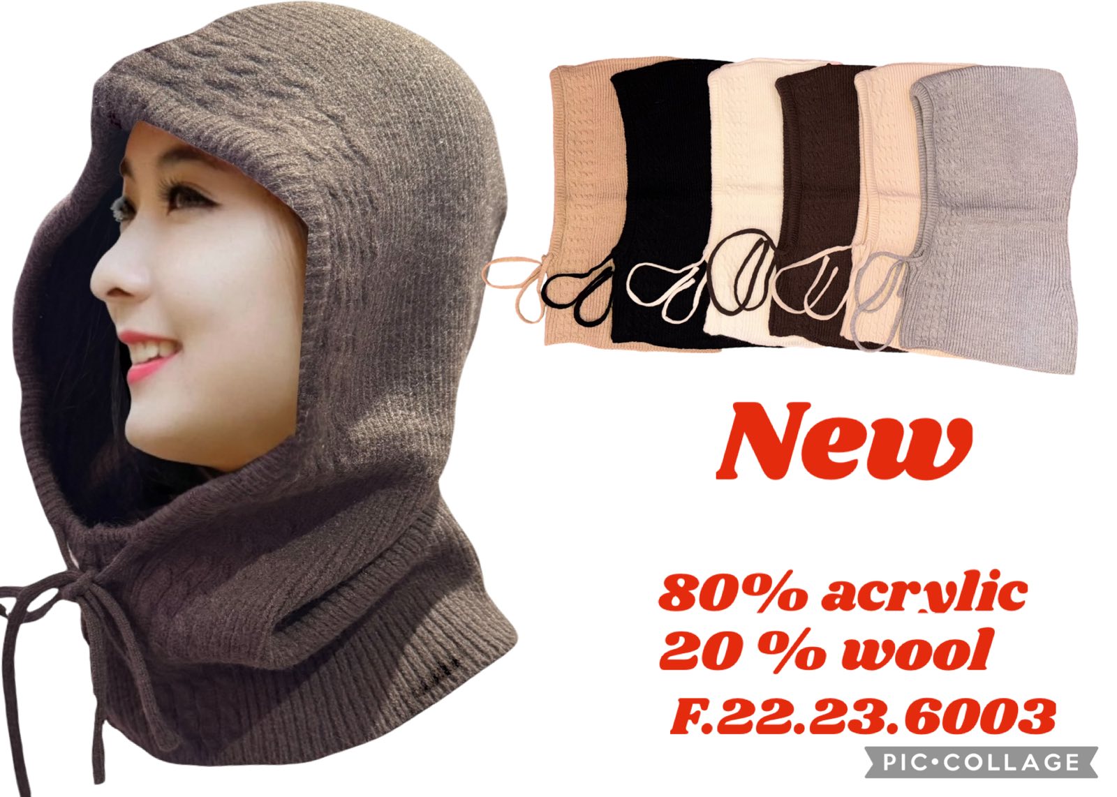 Czapki damskie, paczka 12szt,mix kolor