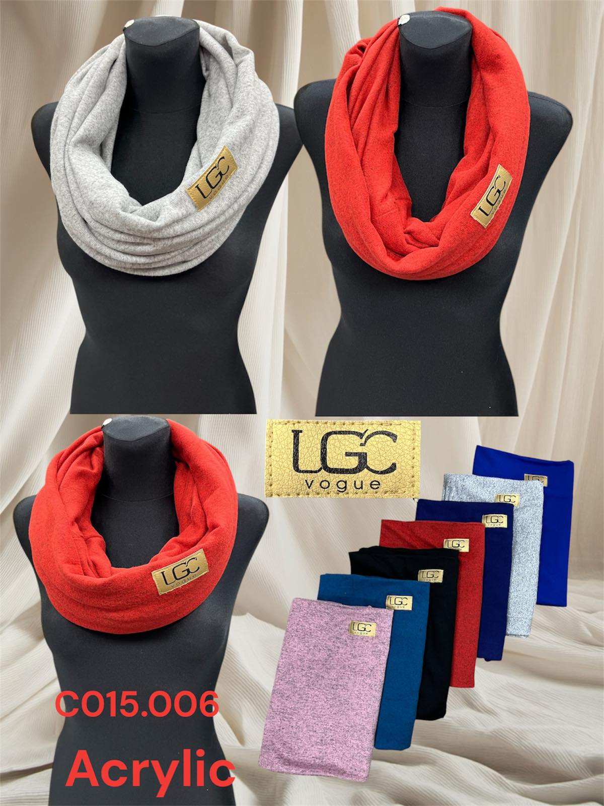 Szaliki damskie, paczka 12szt,mix kolor