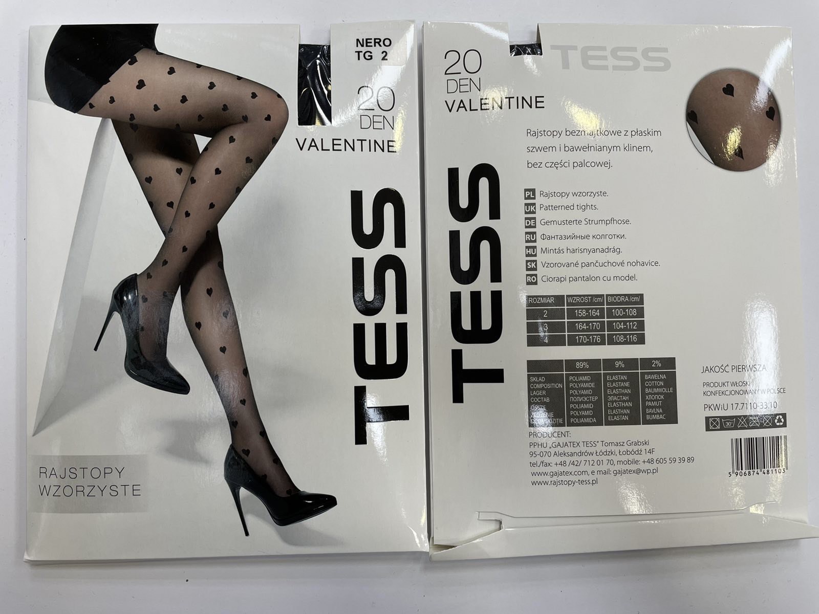 Rajstopy 20 Den VALENTINE Damskie , Size 5,paczka 12szt,1kolor