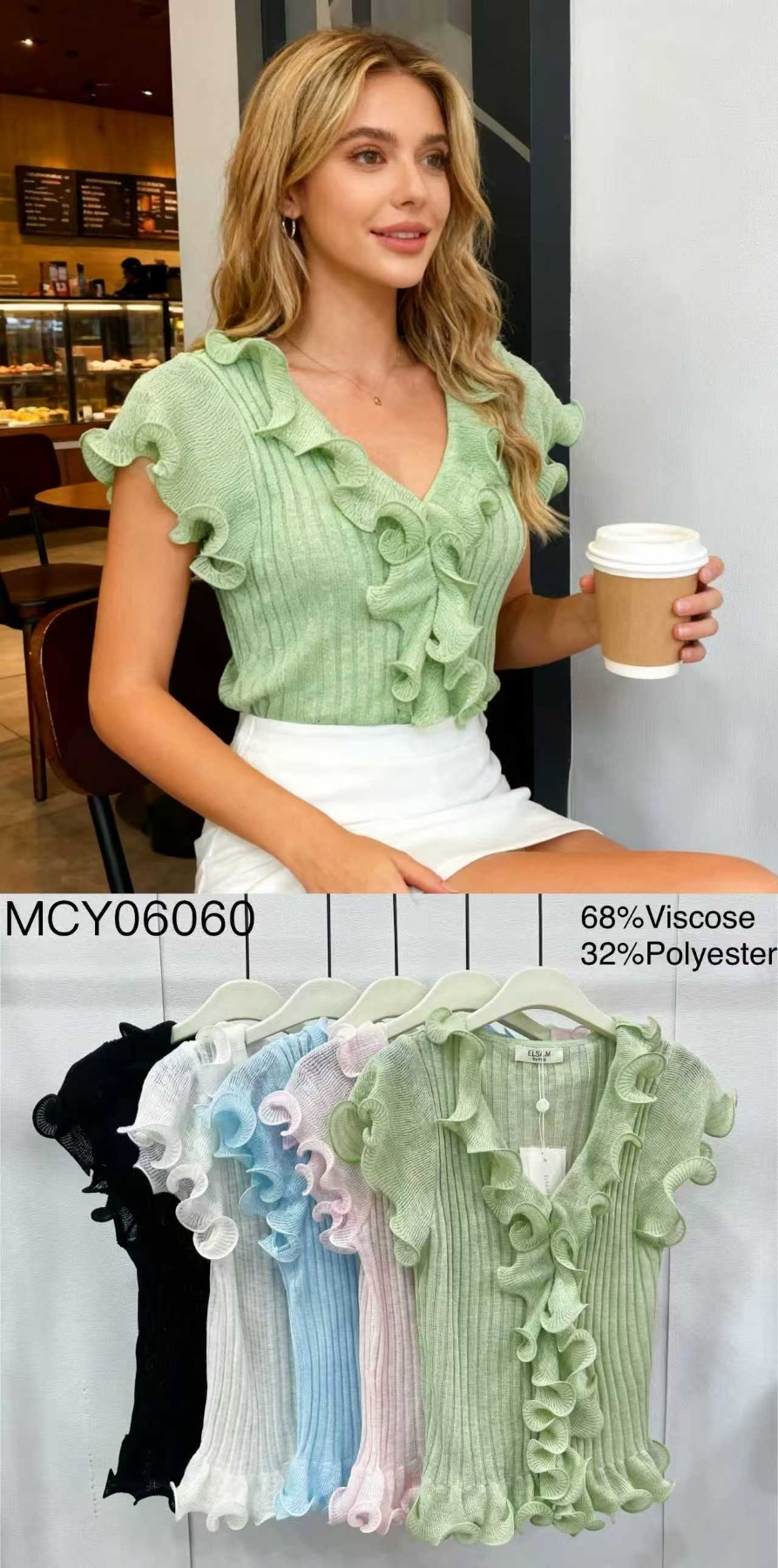 Bluzki damskie , Size uni,paczka 6szt,mix kolor