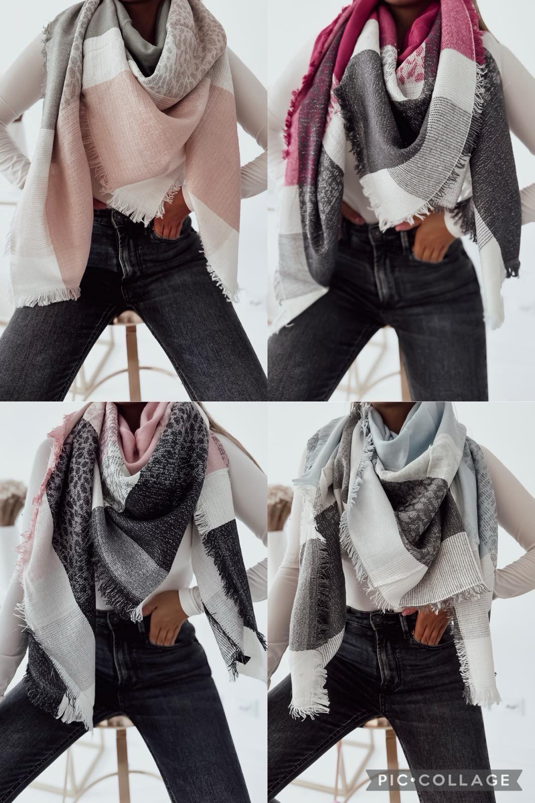 Szaliki damskie, paczka 12szt,mix kolor