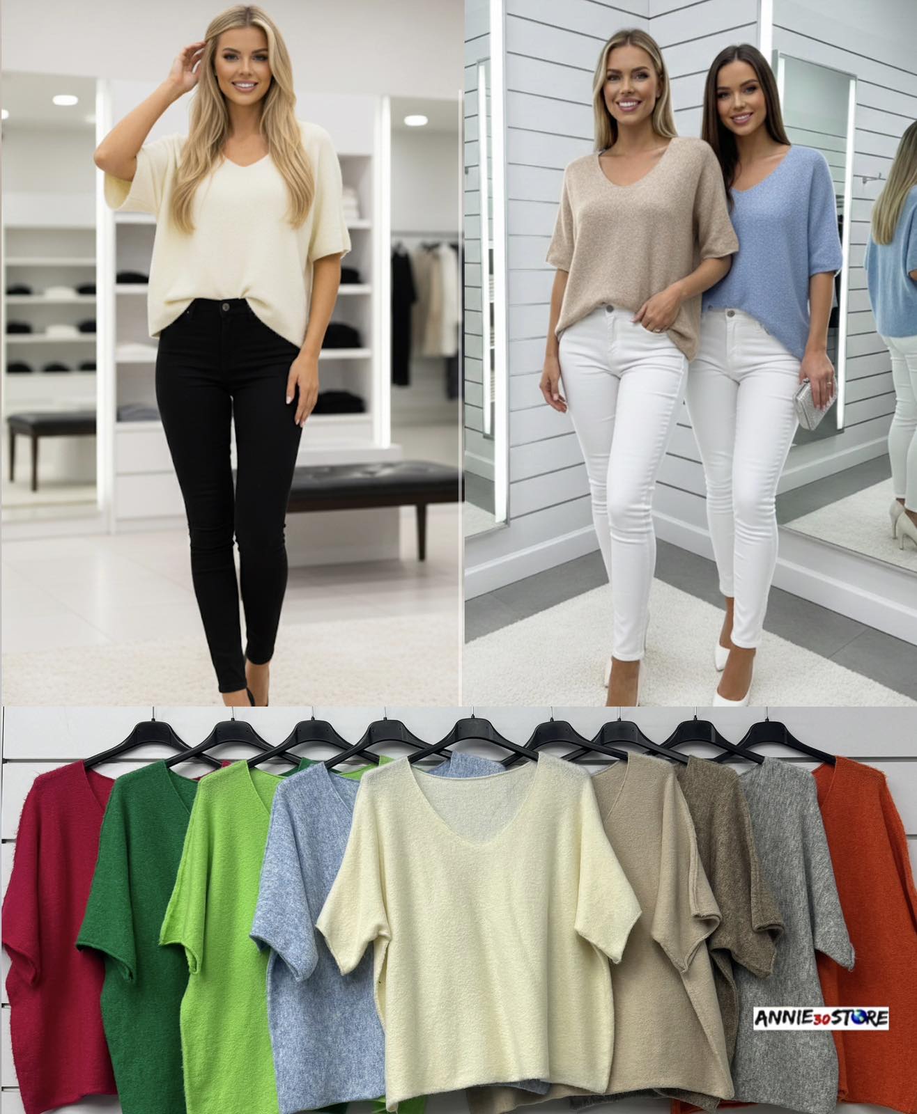 Swetry Damskie wloskie, Size uni, paczka 6szt ,mix kolor