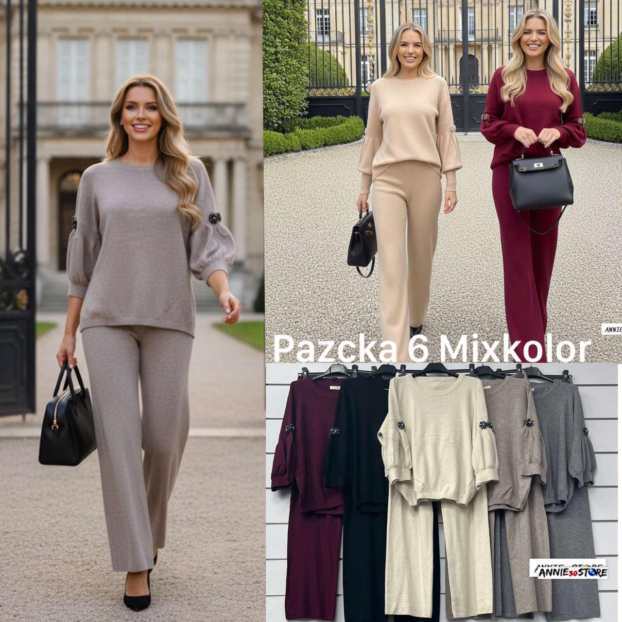 Komplety Damskie wloskie, Size uni, paczka 6szt ,mix kolor
