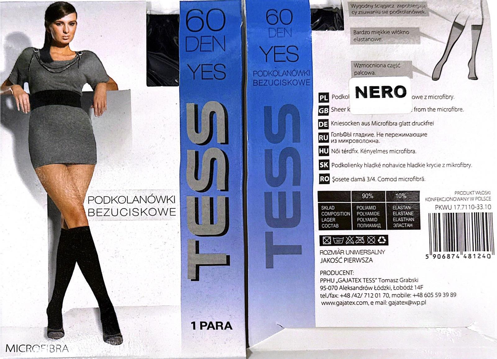 Podkolanówki 60 Den NERO damskie,paczka 12